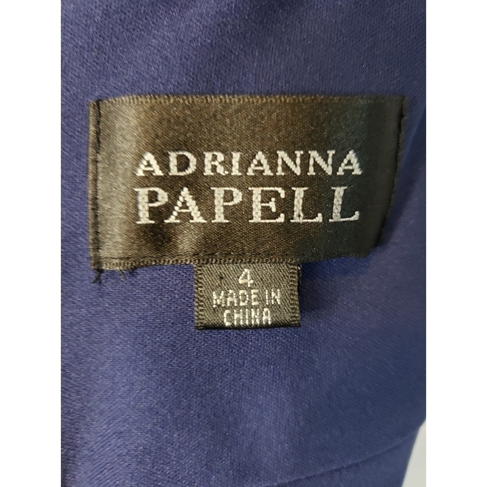 Adrianna Papell Navy Blue Sleeveless Tiered Mini Shift Dress - Picture 9 of 11